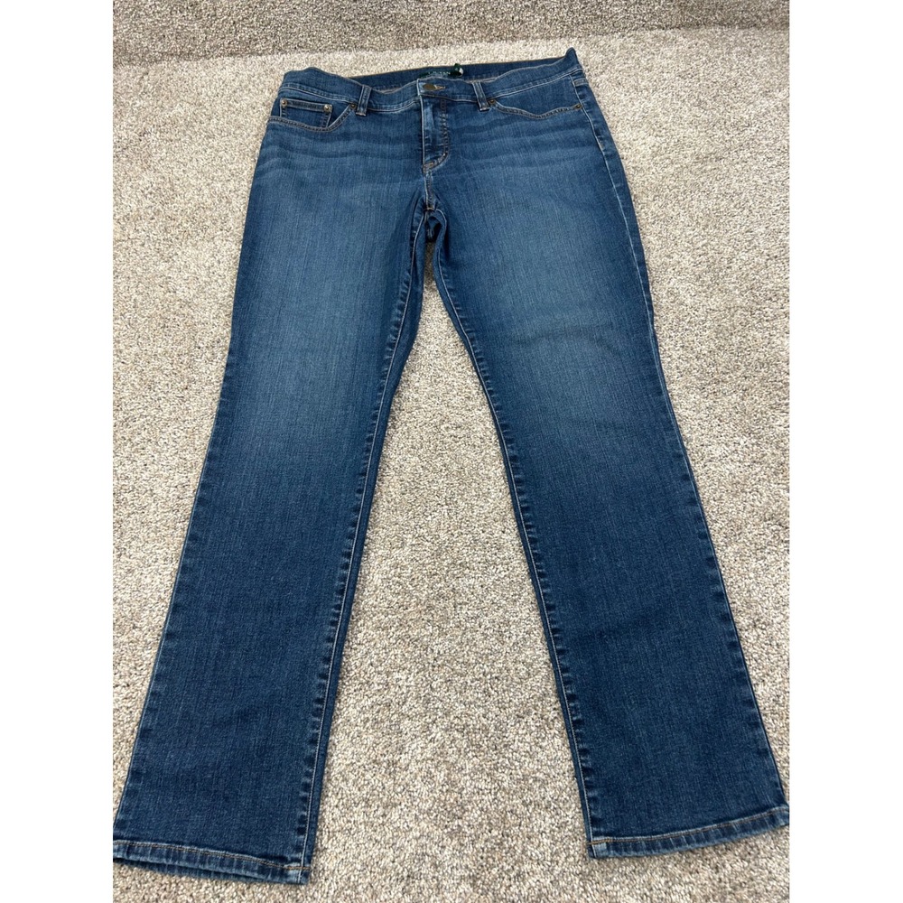 Lauren Ralph Lauren Modern Straight Jeans Blue Medium Wash Denim Womens 12 #0651